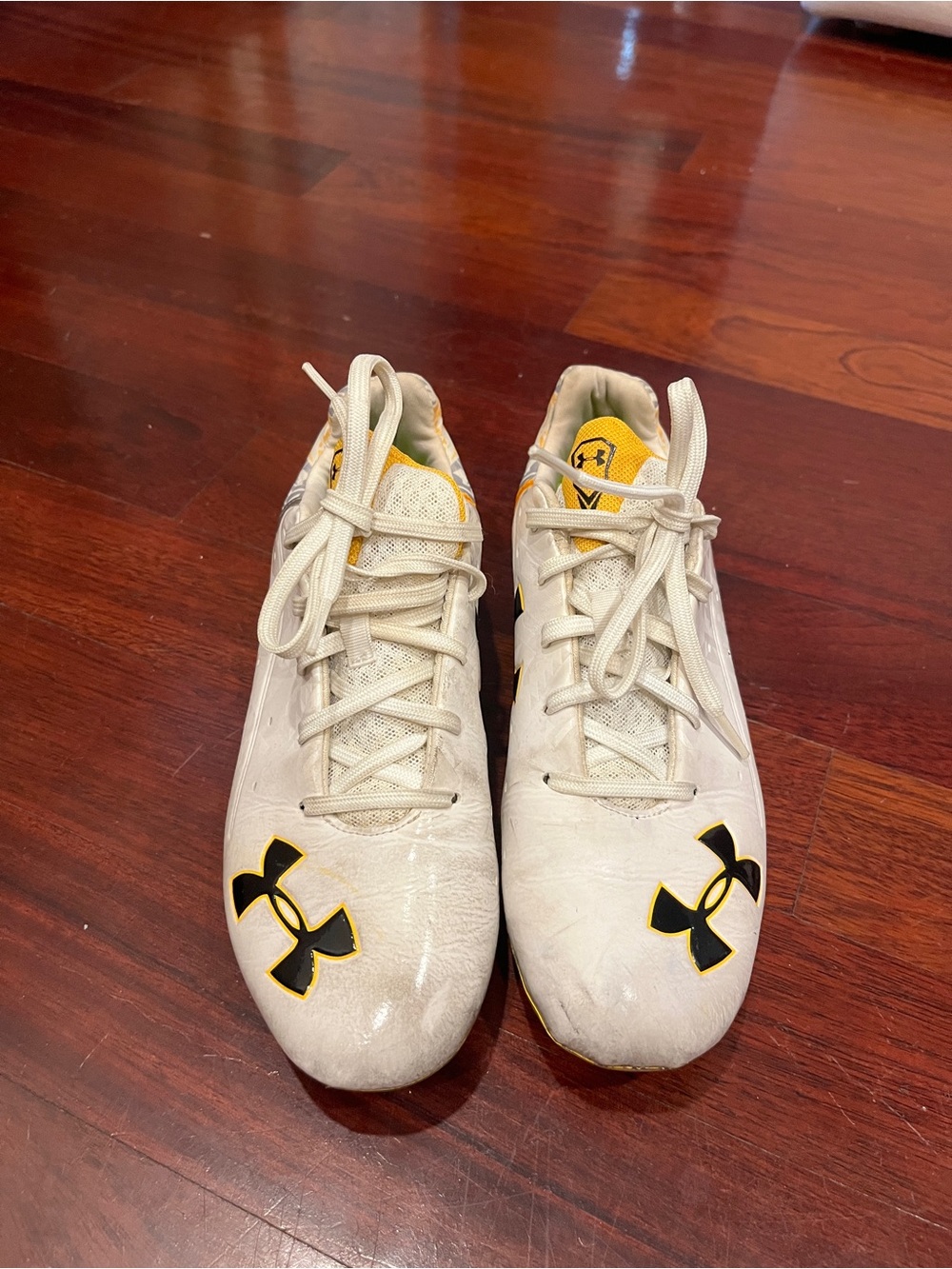 Under Armour White and Yellow Cleats - Lacrosse / Training - Picture 3 of 7